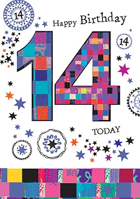 Happy 14th Birthday Card | Funky Pigeon