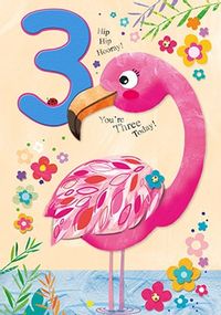 Tap to view 3 Today Flamingo Birthday Card - JoJo's Jungle