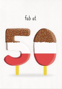 Tap to view Fab at 50 Birthday Card