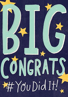 You did it Big Congrats Card | Funky Pigeon