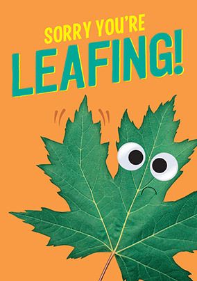 Sorry You're Leafing Funny Leaving Card | Funky Pigeon