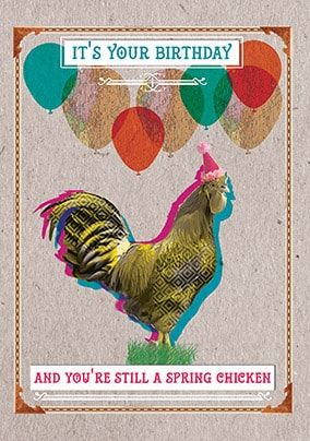 Spring Chicken Birthday Card | Funky Pigeon