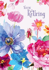Tap to view Pretty Floral Watercolour Retirement Congratulations Card
