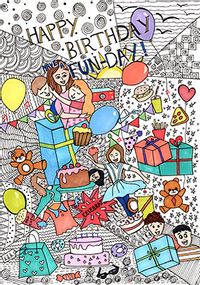 Tap to view Anoushka's Fun Day Birthday Card - Junior Designer Winner Age 10