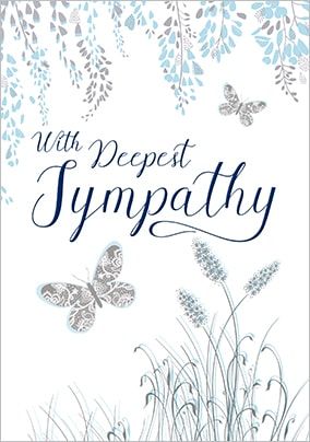 With Deepest Sympathy Butterflies Card | Funky Pigeon