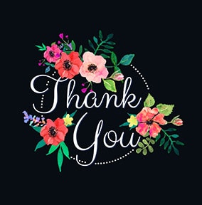 Thank You Floral Circle Card | Funky Pigeon