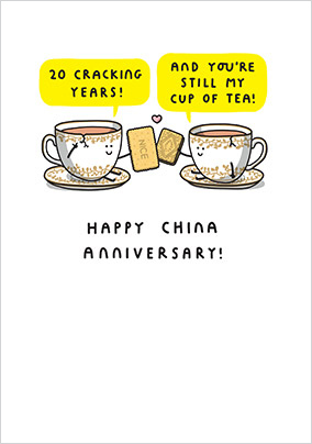 20th Wedding Anniversary Cards - China | Funky Pigeon