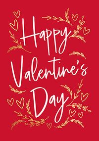Tap to view Happy Valentine's Day Hearts and Leaves Card