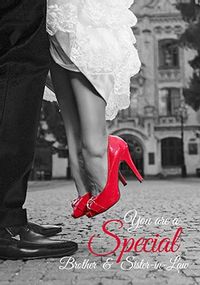 Tap to view Red Wedding Shoes Brother & Sister-in-Law Wedding Card