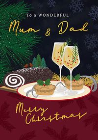 Tap to view Mum & Dad Mince Pies Christmas Card