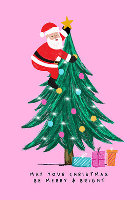 Christmas Xmas Merry Bizarre Santa Pig Funny Present Blank Greeting Card 