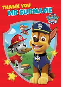 Tap to view Paw Patrol - Thank You Teacher Personalised Card