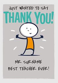 Tap to view Thank You Best Teacher Personalised Card
