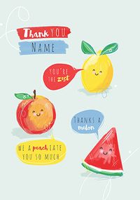 Tap to view Thank You Teacher Cute Fruit Personalised Card