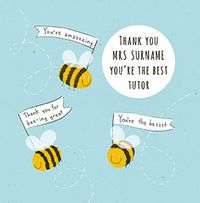 Tap to view You're the Best Tutor Personalised Thank You Card