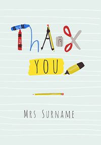Tap to view Thank You Teacher Stationery Personalised Card