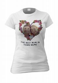 Tap to view Roses & Heart Women's Personalised Photo T-Shirt