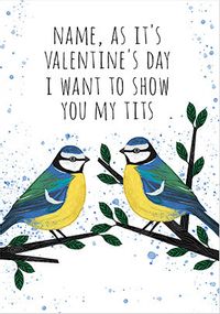Tap to view Blue Tits Personalised Valentine's Card