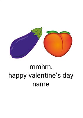 Peach Emoji Personalised Valentines Card Funky Pigeon