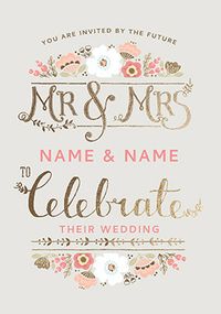 Tap to view Mr and Mrs personalised Wedding Invitation