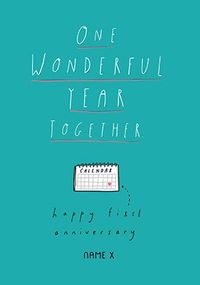 Tap to view One Wonderful Year Personalised Anniversary Card