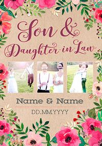 Tap to view Neon Blush - Multi Photo Upload Son & Daughter-in-Law Card