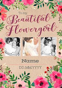 Tap to view Neon Blush - Multi Photo Upload Beautiful Flowergirl Card
