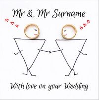 Tap to view Paper Rose - Wedding Card Mr & Mr Rings & Triangles