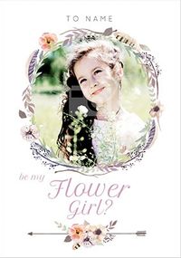 Tap to view Be My Flower Girl? Photo Wedding Card