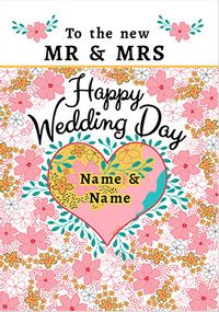 Tap to view The New Mr & Mrs personalised Wedding Card