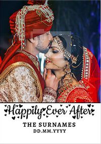 Tap to view Happily Ever After photo upload Wedding Card