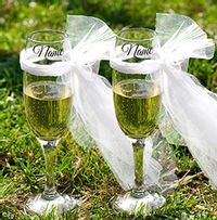Tap to view Photographic - Wedding Flutes Hers & Hers