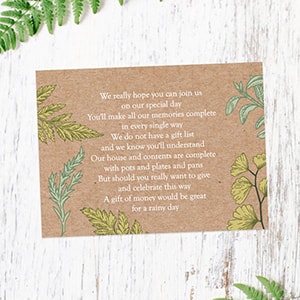 Wedding Gift Poem Cards Funky Pigeon